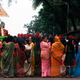 A wedding procession takes place a few hundred meters away from the Dadar Crematorium on November 30, 2008 in Mumbai (Bombay), India.